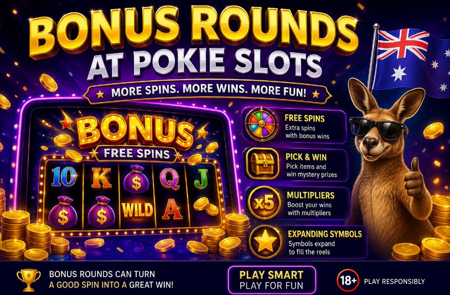 Bonus rounds at pokie slots featuring free spins, multipliers and special bonus features